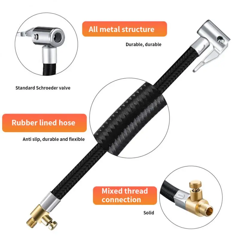 Tire Inflator Tire Chuck With Barb Connector For Hose Repair 2024 Portable Inflatable Pump For Car Tire Air Chuck Compressor