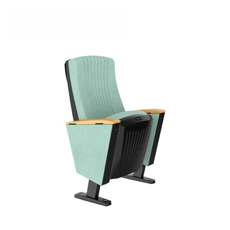 

Modern folding auditorium chairs, aluminium ergonomic durable cinema stadium seats, fixed wooden armrests