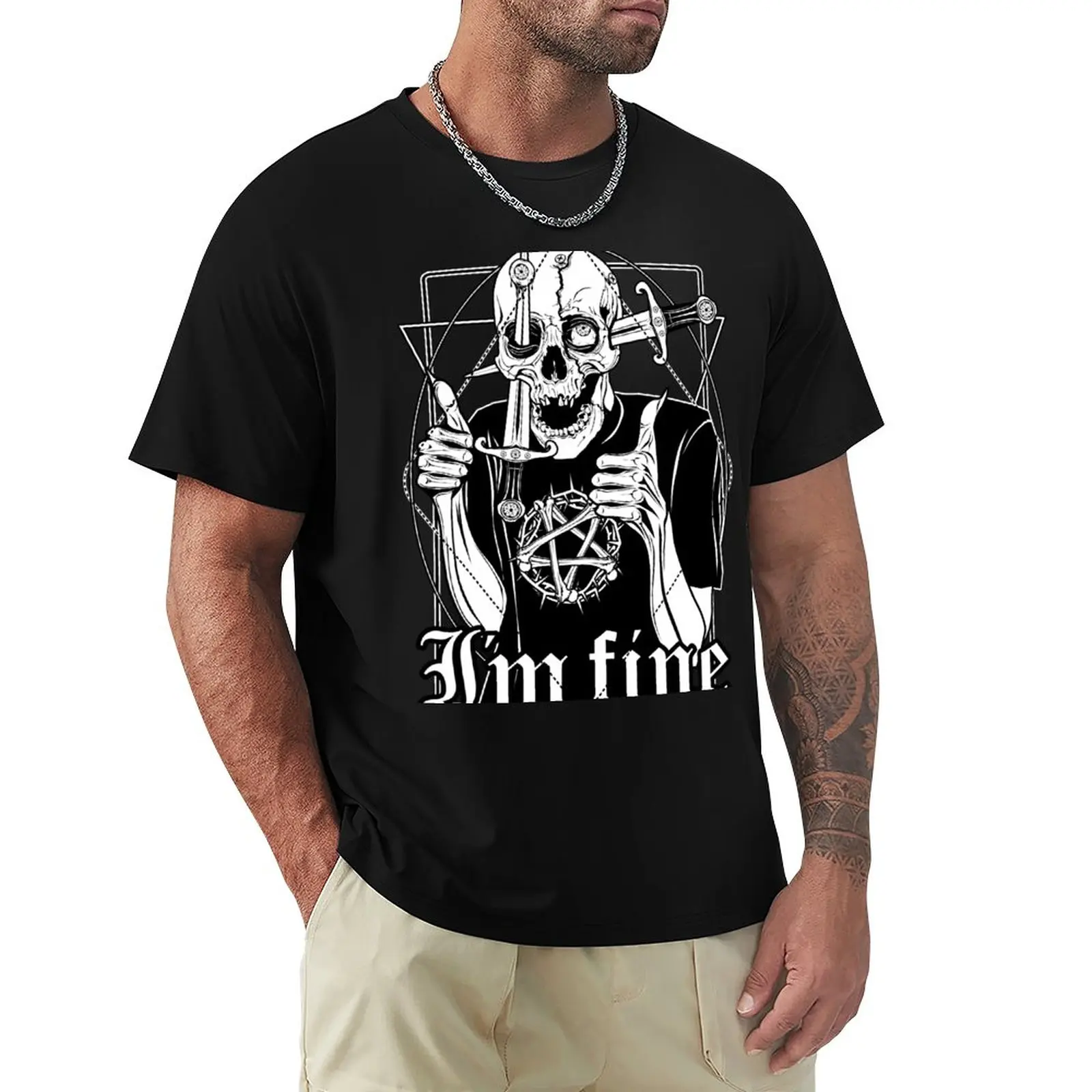 I'm fine / Thumbs up T-Shirt custom t shirts oversized t shirt tees mens t shirt