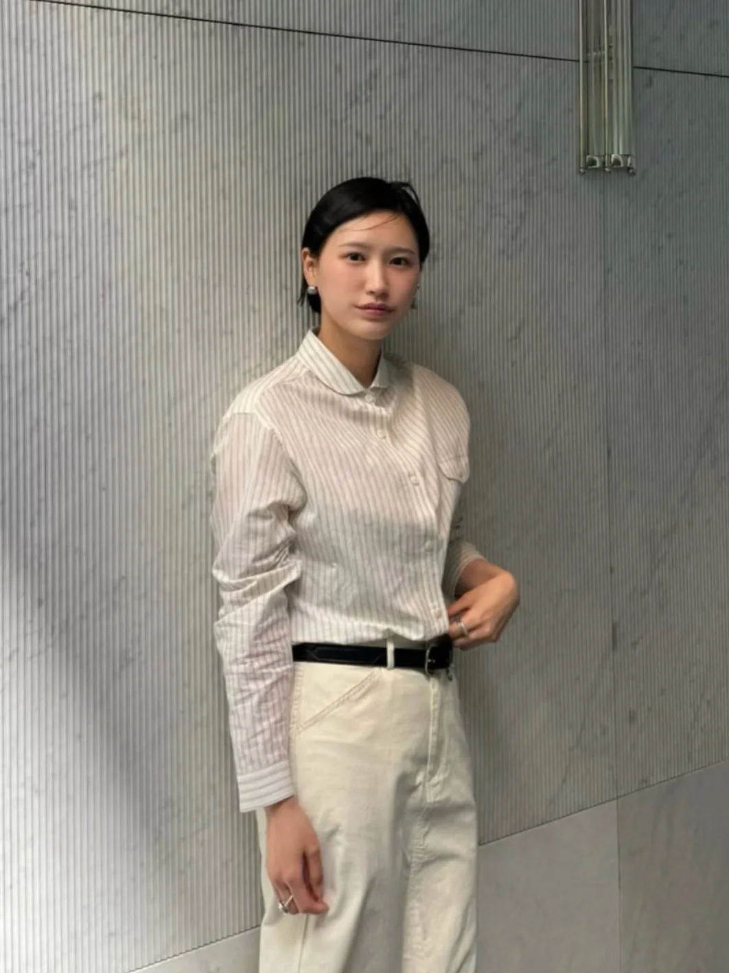 فضفاض طويل Sve المرأة irt العمودي المشارب بسيطة الرجعية الأساسية Sle Dongda بوابة القطن عارضة Faion أعلى للفتيات #2