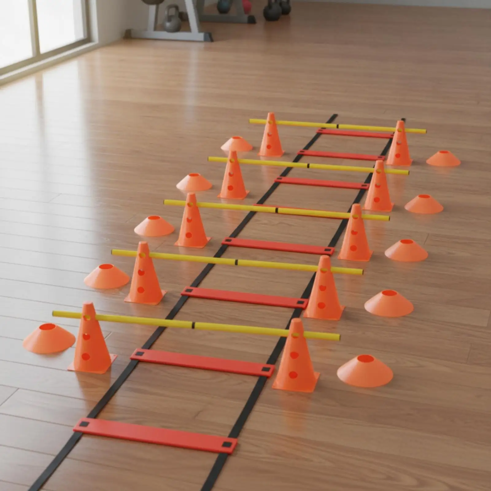 Agility Training Kit with Cones Adjustable Sports Gear Sturdy