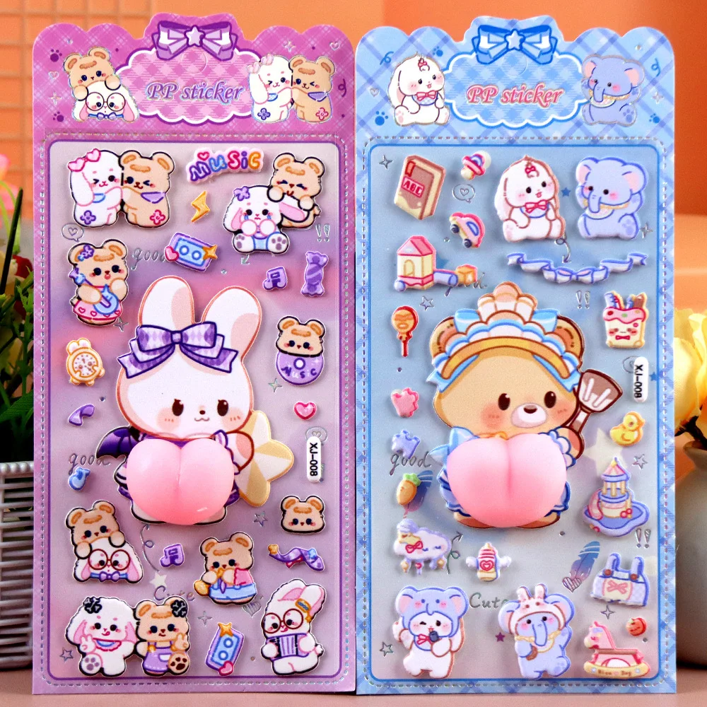 Cute Cartoon PP Sticker Big Fart Peach Sanrio Kuromi Sticker Creative Exchange Gift New Butt Pinch Sticker New Year'S Gift