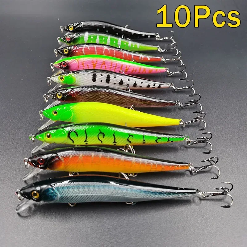 10/5Pcs Angeln Locken 11,5 cm/14g Künstliche Bionic Schaukel Harten Köder Tackle 3D Augen Haken wobbler Karpfen Angeln Pesca für Bass Hecht