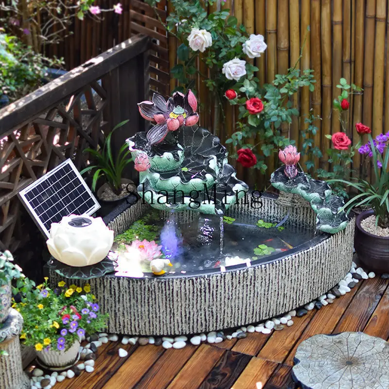 CL courtyard lotus fish pond flowing water ornament farmhouse small courtyard landscaping decorative fountain landscape