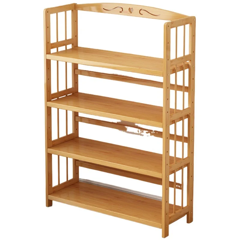 Bookshelf Simple multi-layer children's storage rack Kitchen shelf Student solid wood living room storage Bookcase floor
