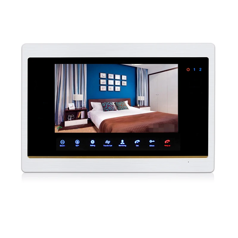 Homefong Video Door Phone Intercom Indoor Monitor CVBS  Record Unlock Talk Call Transfer  7 inch Touch Button