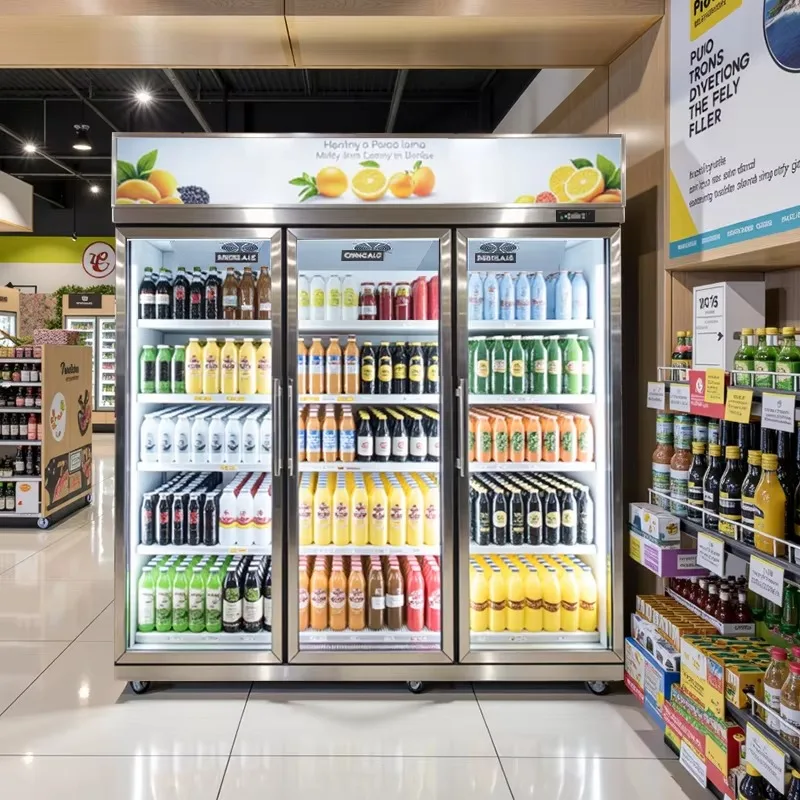 

Commercial vertical beverage display refrigerator, vertical refrigerator with glass door, for supermarket refrigeration