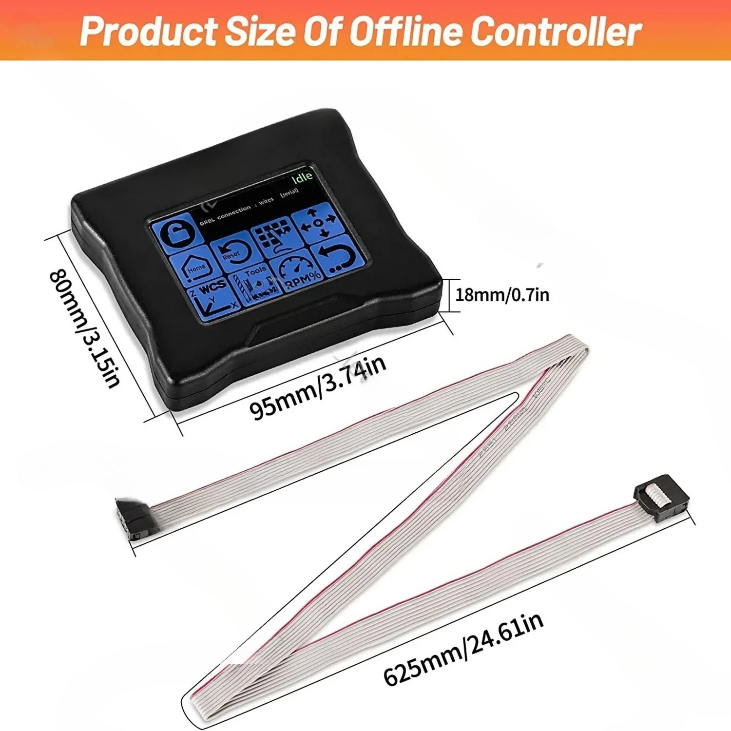 CNC Offline Controller with Touchscreen, CNC Router Offline Control Module, 2.8Inch GRBL Offline Controller