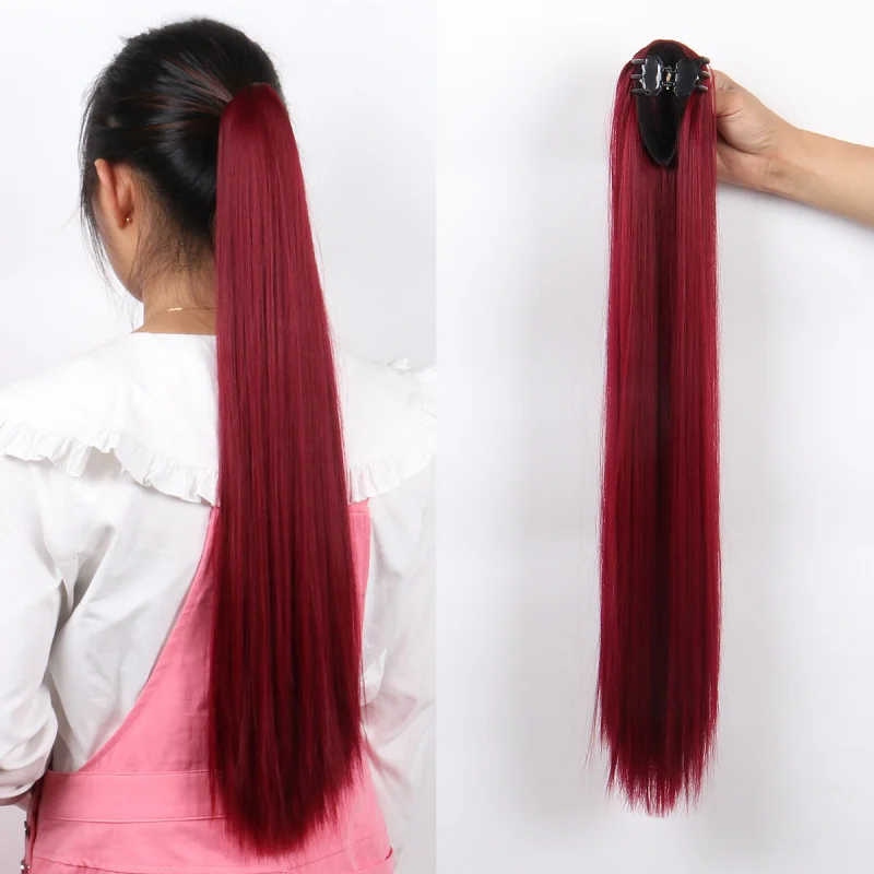 Ponytail Wig for Women Long Hair Claw Clip Long Straight High Ponytail Fluffy Natural Claw Clip Long Straight Hair Wigwig