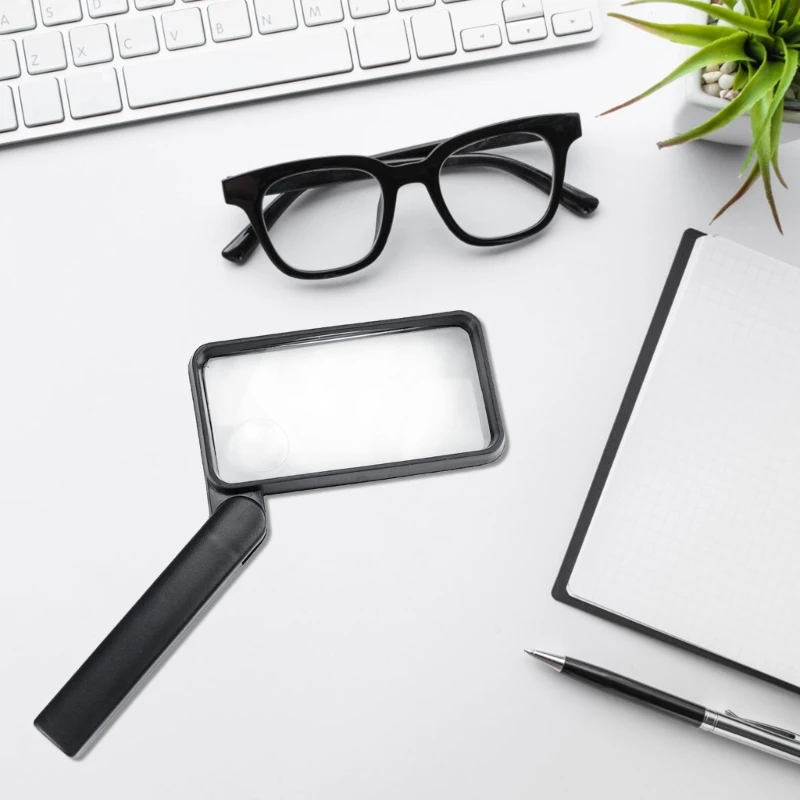 Lupa 2,5X 8X dobrável para leitura joias com lentes aumento moedas