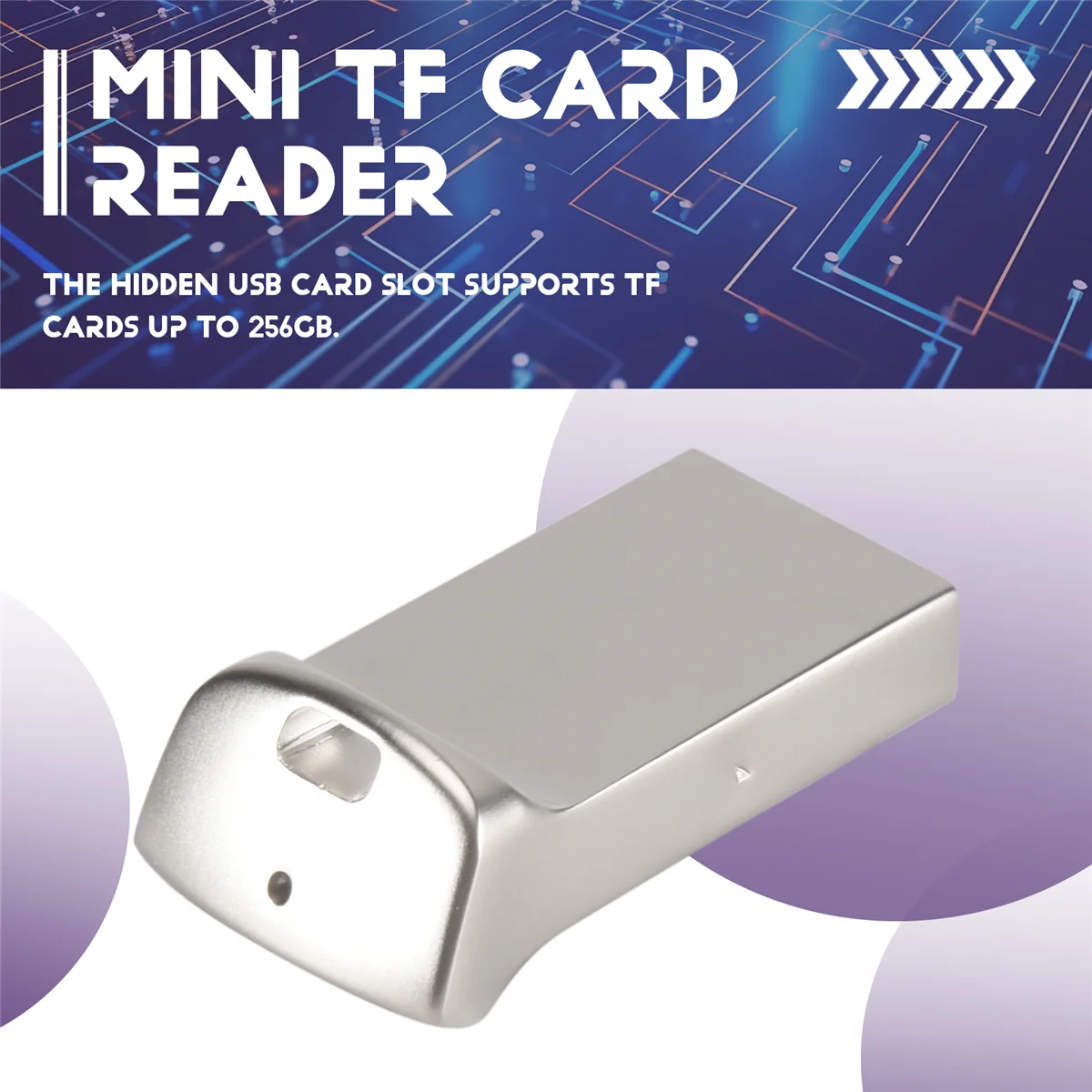 A07I Mini TF Card Reader USB Computer Card Reader TF Card Memory Reader Adapter with LED Indicator for Computer Car Audio