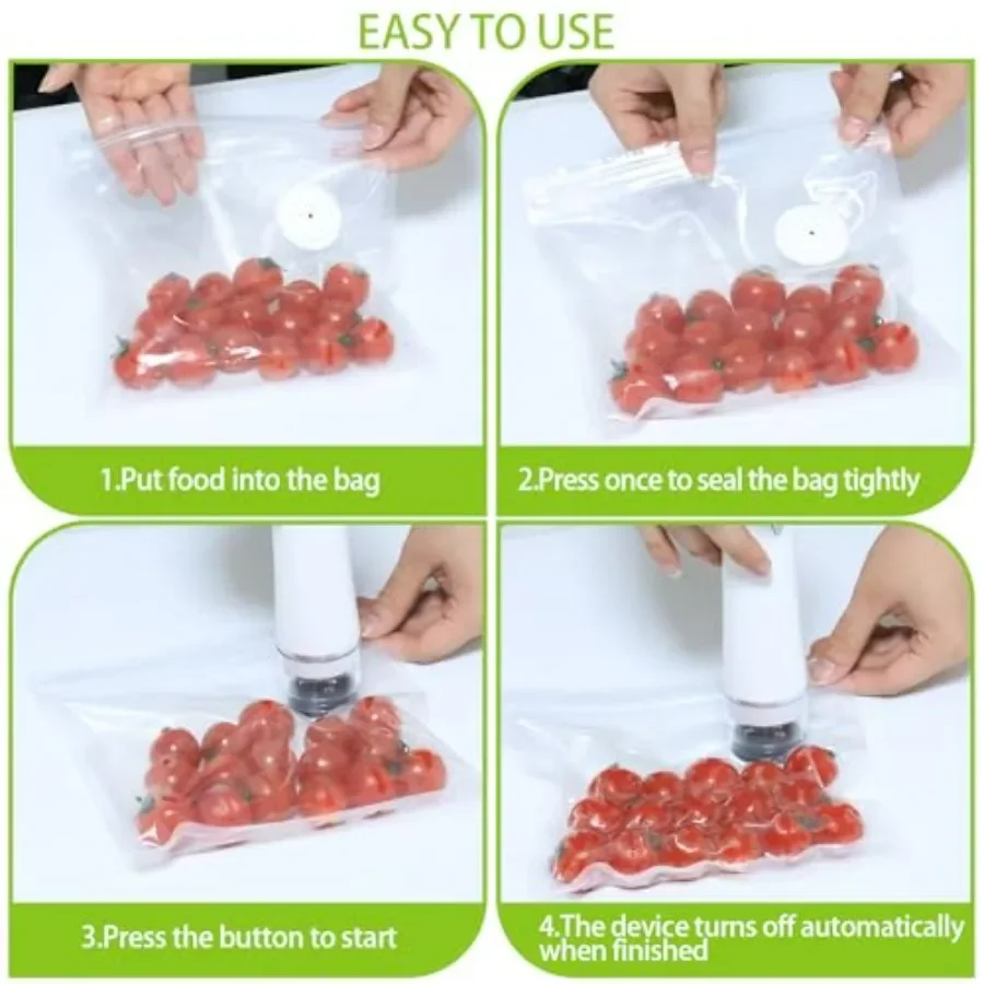ماكينة سد الفراغات المحمولة المحمولة مع 30 كيس سدادة قابل لإعادة الاستخدام لحفظ الطعام ونضارة معرف التصميم المدمج اللاسلكي