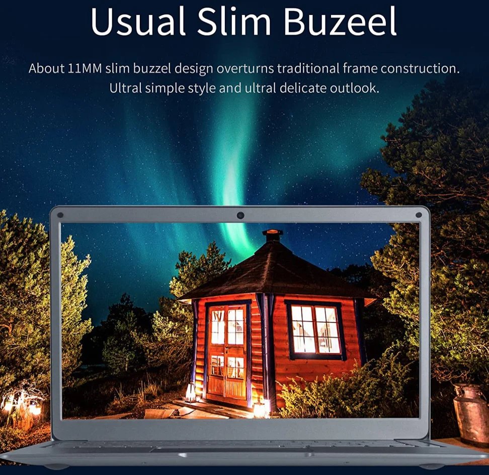 كمبيوتر محمول 12 جيجا بايت رام 256 جيجا بايت كمبيوتر محمول 14.1 بوصة كمبيوتر محمول Ultrabook Windows 11 كمبيوتر محمول Intel Celeron رباعي النواة J3455 CPU