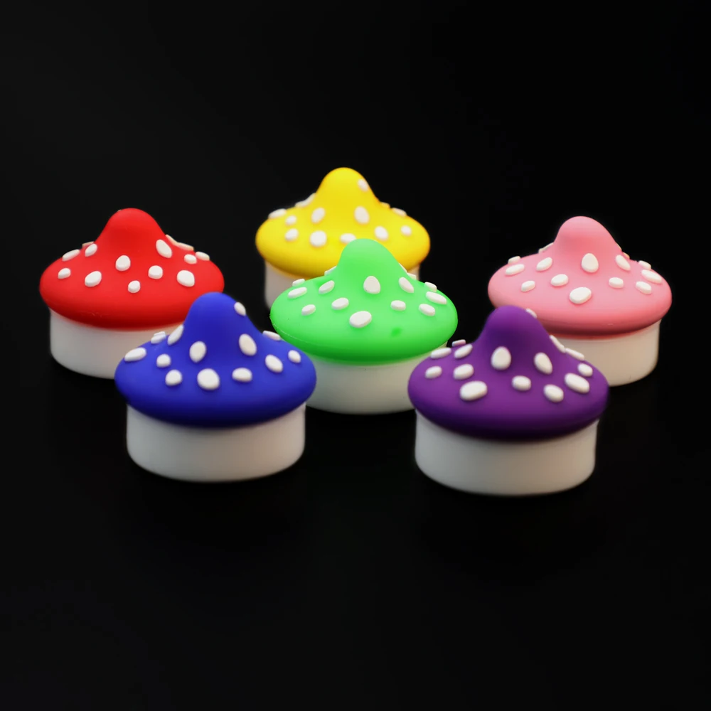 10 PCS 5ml Hallucinogenic Mushroom Design Silicone Container  Makeup Cream Case  with Lid NonStick Slicks  Home Accessories