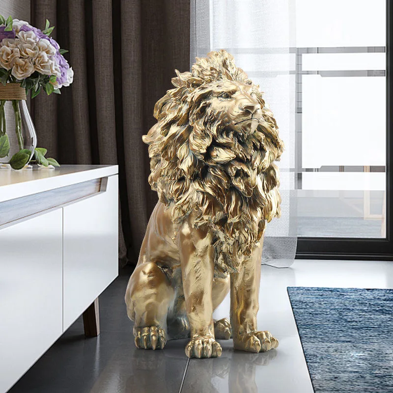 Light Luxury Lion Living Room TV Cabinet Next to Large Floor Decoration Creative Home Decoration
