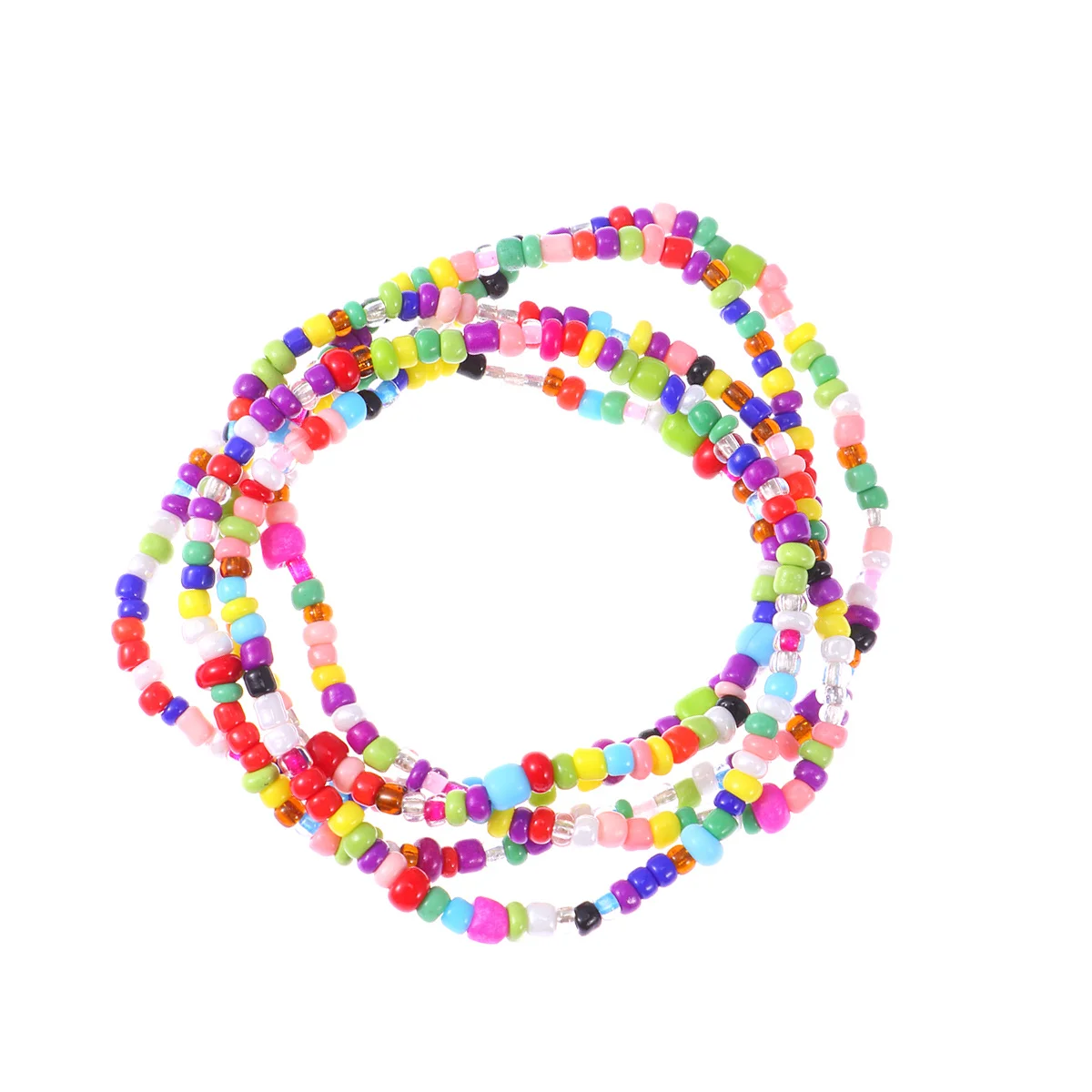 

5pcs Colorful Rice Bead Waist Chain Medium Length Chain For Women Beach Bikini Dress Decoration Waist Chains Belts