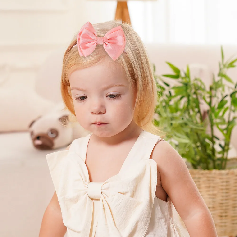 3 stuks baby strik hoofdband effen kleur zachte elastische haarband baby hoofddeksels schattige baby haaraccessoires