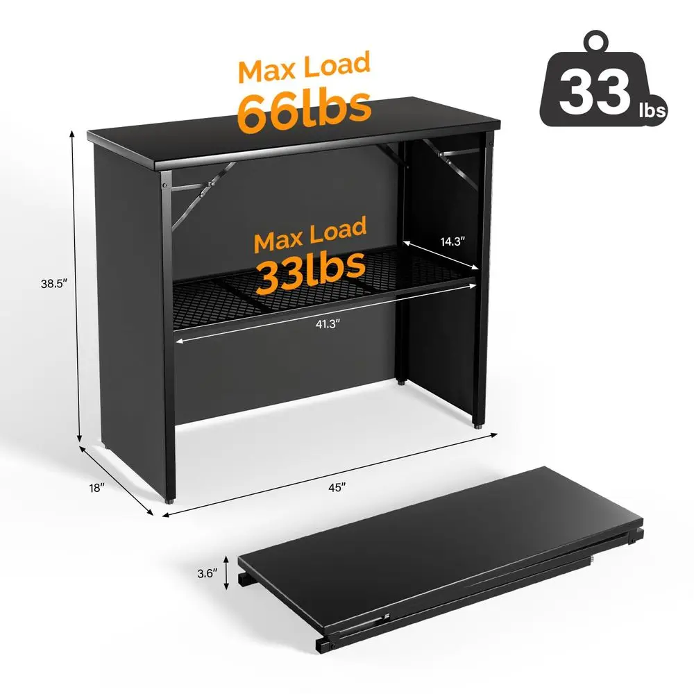 45" Portable Commercial Bar Table – Mobile Bartending Station 2