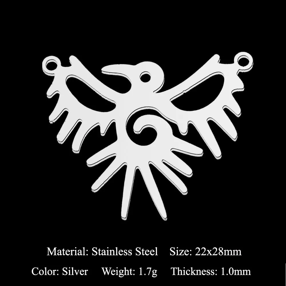 10pcs/lot Stainless Steel Geometric Minimalist DIY Earring Pendant Charm Wholesale Conch Chameleon carab Necklace Making Dolphin