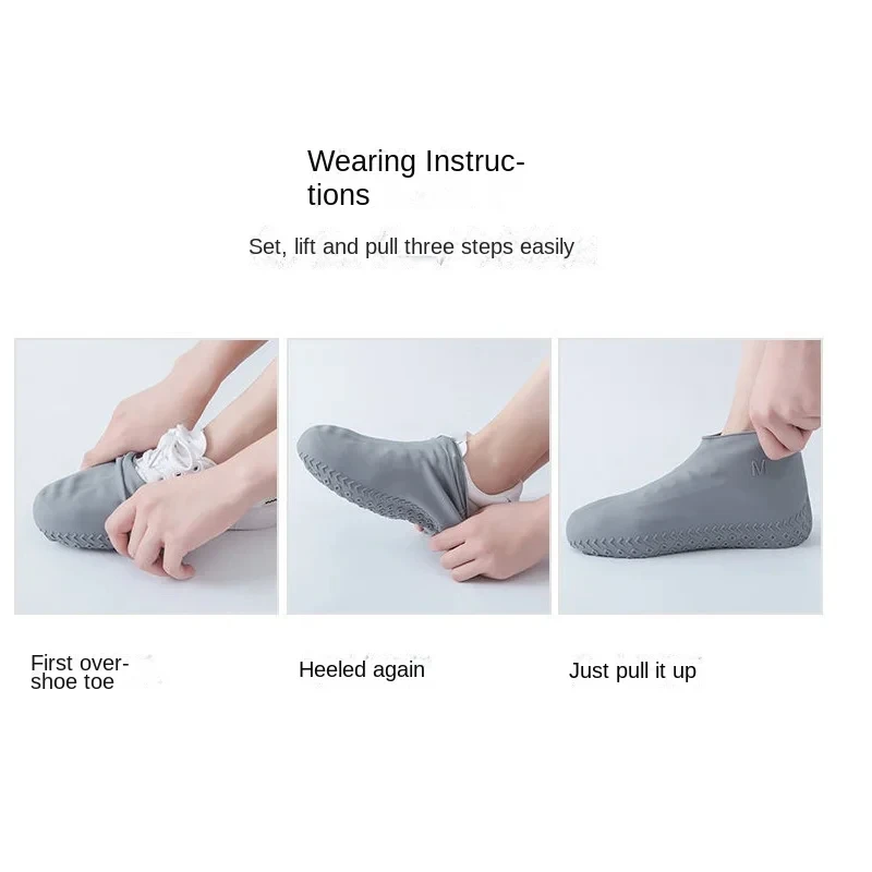 1 Pair Rubber Rain Boot Overshoes For Outdoor Use, Silicone Waterproof Shoe Covers, Rainy Day Shoe Cover, Reusable Non-Slip Rain