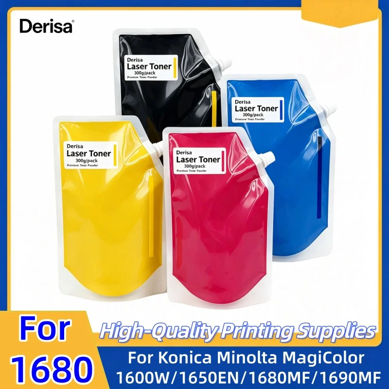 300g/pcak 1600 1650 1690 Refill Toner Cartridge Powder Compatible for Konica Minolta MagiColor 1600W 1650EN 1680MF 1690MF Laser