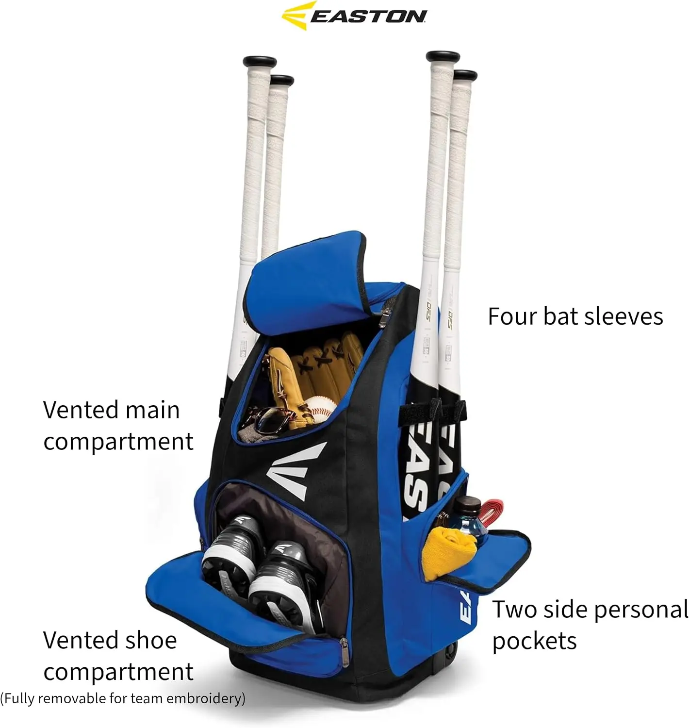 Standing Baseball Softball Wheeled Bag Gear Travel
