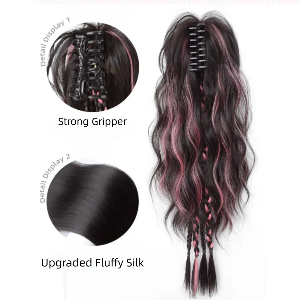 

Новый синтетический пучок для волос, зажим для когтей, полузавязанная коса, натуральный пучок, парик с подсветкой, пушистый высокий хвост, аксессуары для волос