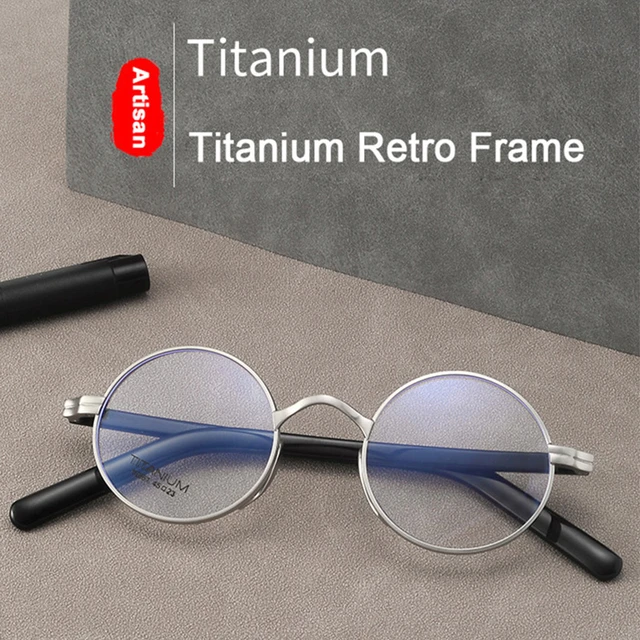 Japan Luxury Brand Design Photochromic Retro Titanium Round Frame Handmade IP Glasses Men Women Prescription Optical Eyeglasses AliExpress