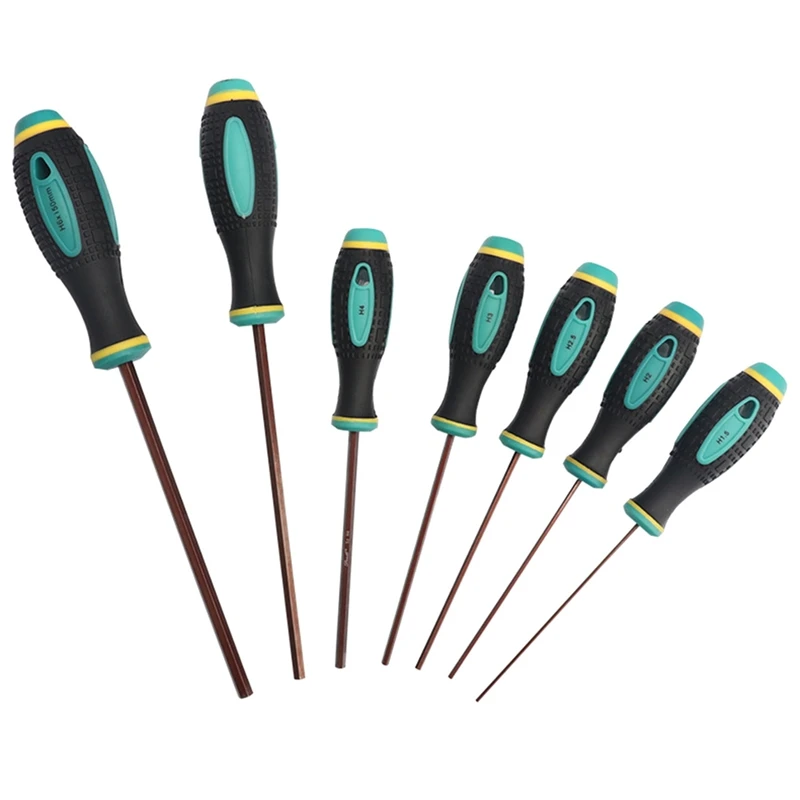 

7PCS Hexagon Screwdriver H1.5-H6 Hex Head Hex Shank Magnetic Tip Hex Screwdriver Driver Repair Tools