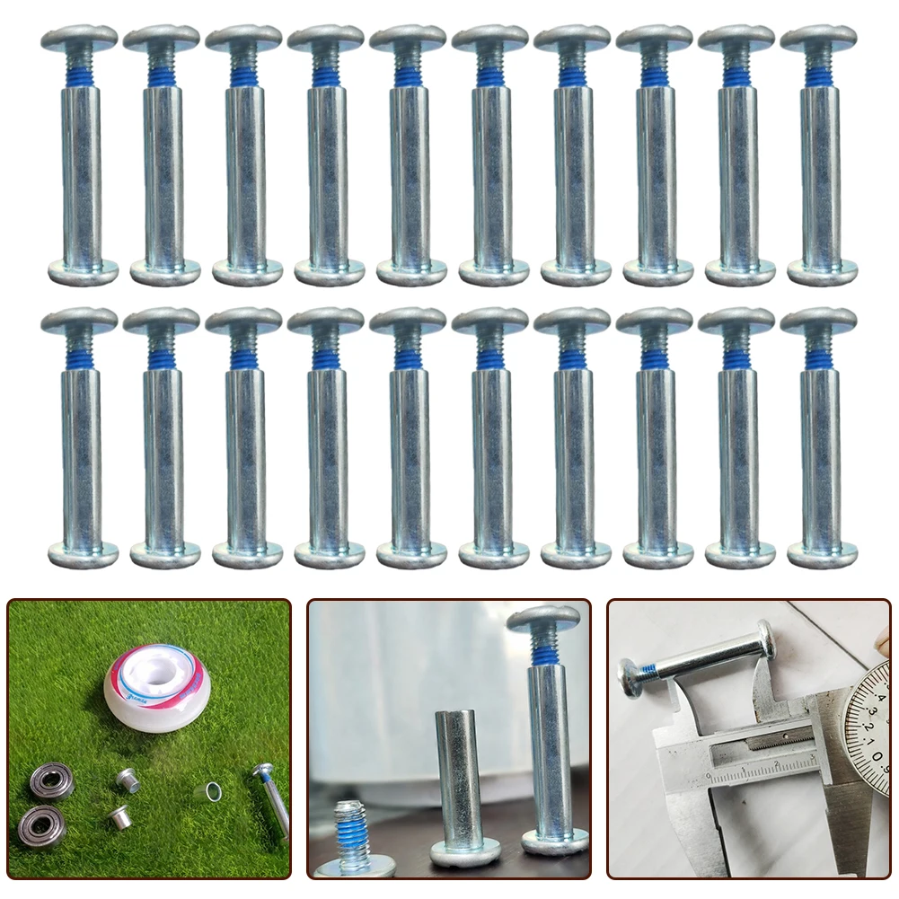 20/40 Pcs 30/36/40mm Inline Skate Shoes Wheel Screw Roller Skating Screws Repair Replacement Skate Wheel Bolts For Skate Shoes
