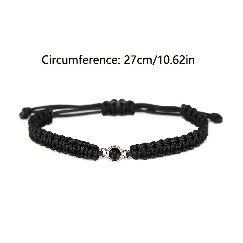 Bunte Seil-Armbänder, individuelle Farbe, Foto-Anhänger, handgewebte Kette, Schmuck für Frauen oder Männer, Freundin, Geschenk, modisch, romantisch – Detail 7