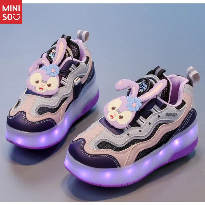 Sepatu Roda Kulit Disney 2025 Star Darl Heelys untuk Anak Perempuan, dengan Anti-Selip