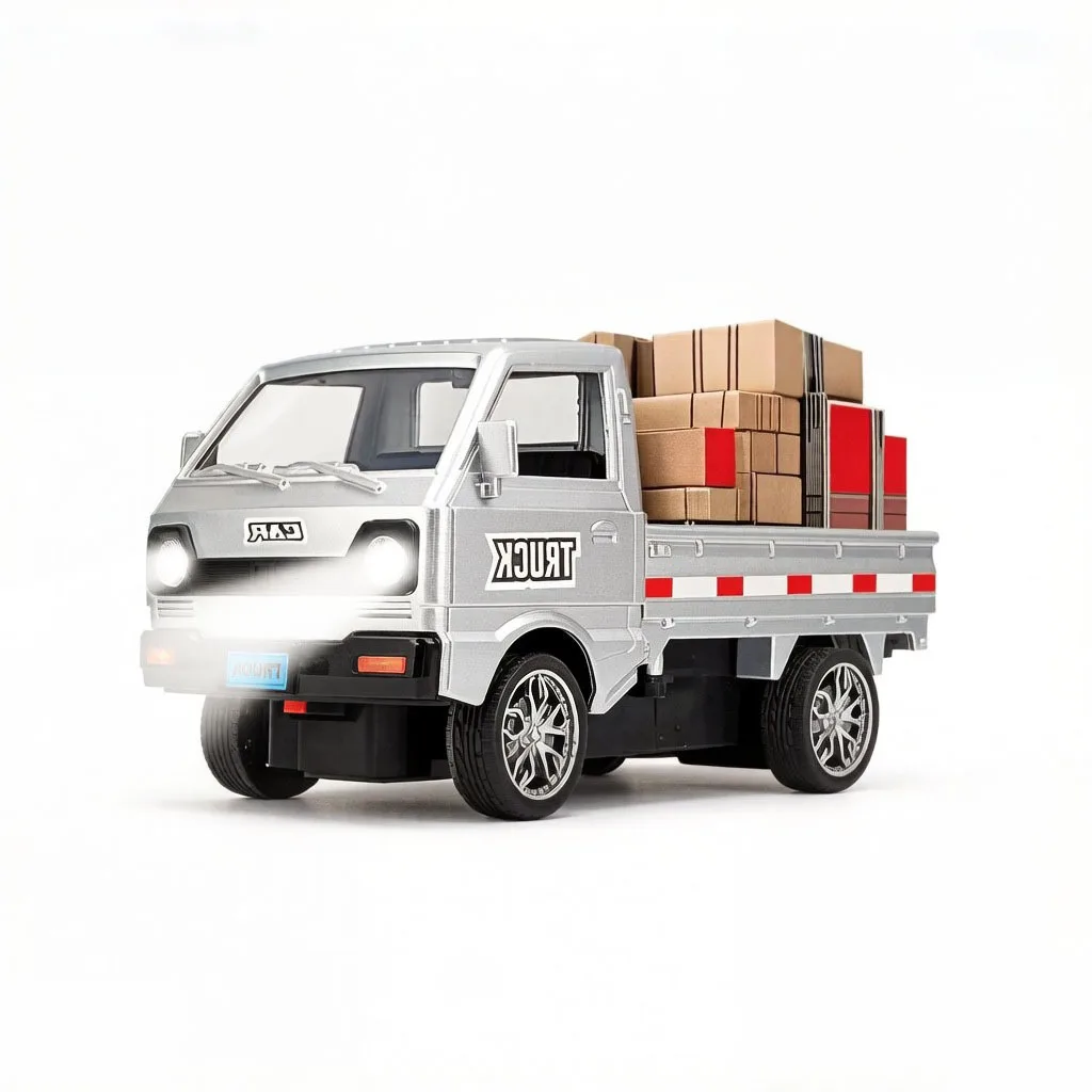 4WD Remote Control Van Truck 2.4G RC Car 1/16 Car Toy Sound Light Remote Control Car Transport Vehicle Model Pickup Truck TOY