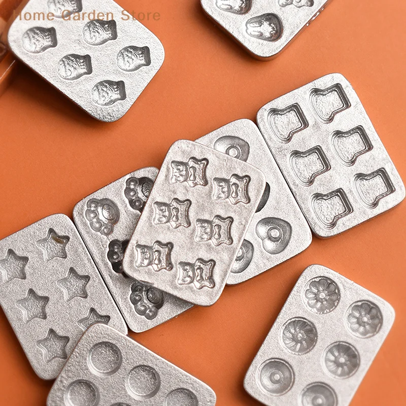 10pc Miniature Doll House Baking Molds, Mini Plate Set, Gingerbread Man & Heart Tray, Kitchen Scene Decoration Model