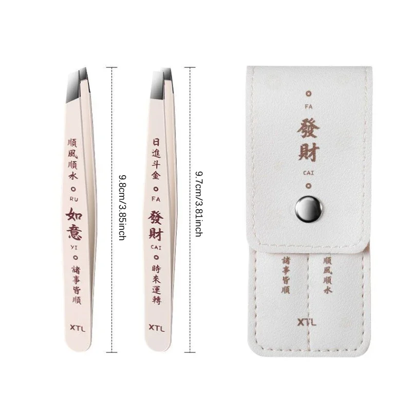 Pinza per sopracciglia nera in acciaio inossidabile con strumenti di bellezza a punta inclinata e piatta, utilizzata per bigodini e depilazione incorporata