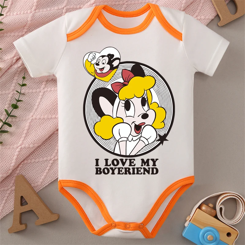 

MINISO Cute Minnie Print Baby Cloths 100% Cotton Jumpsuit Onesie Bodysuit for 0 To 12 Months Newborn Best Gift for Baby