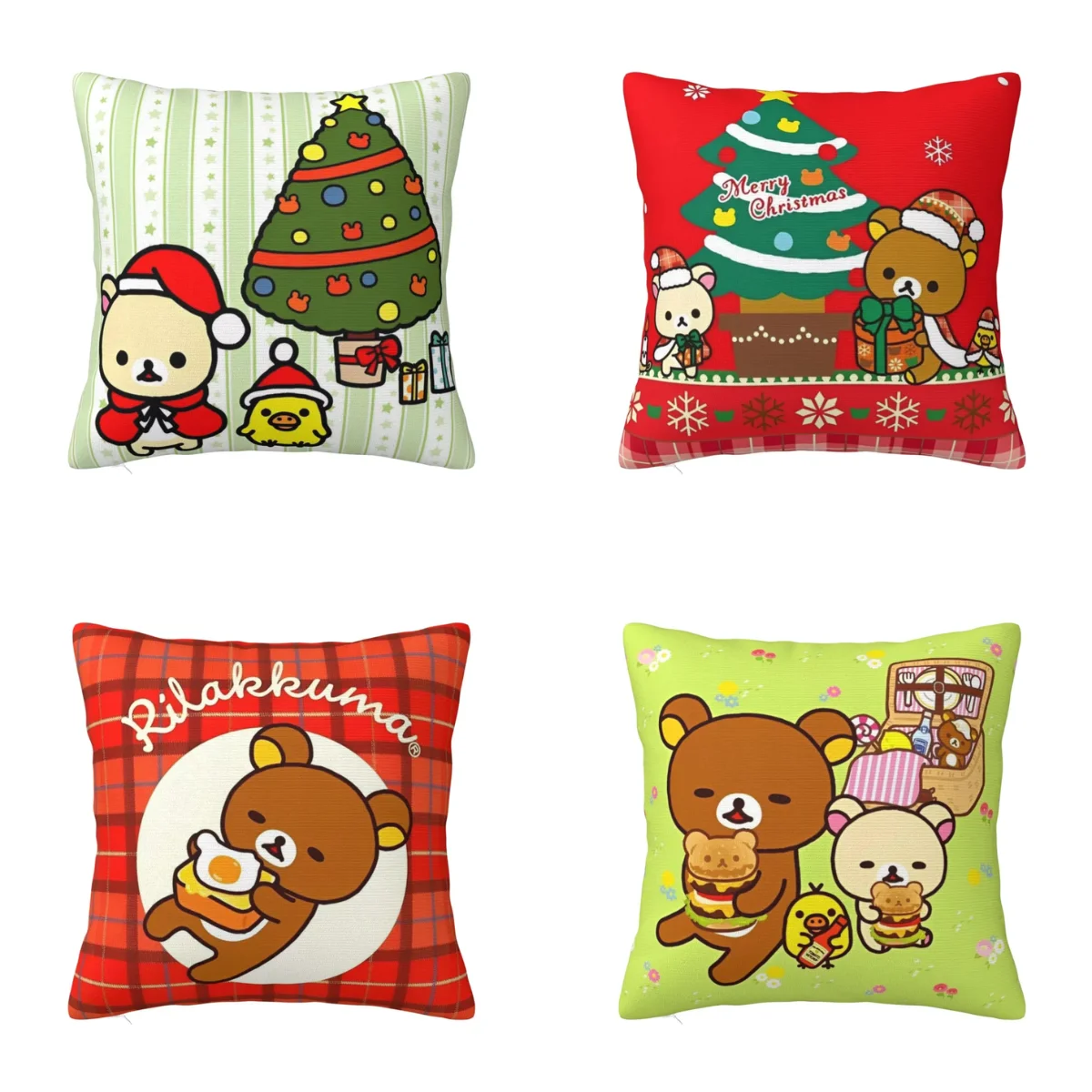 Rilakkuma Korilakkuma Bear Pillow Cover Christmas Pillow Case For Chair Sofa Home Decoration Cushion Cover Pillowcases Gift Idea