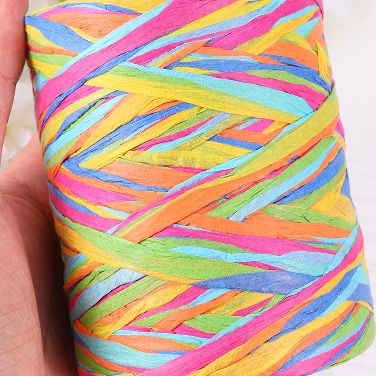 

Colorful Raffia Rope H made DIY Woven Decorative Paper Ribbon Gift Wrapping Premium Material Warm Atmosphere Wall Decor Sofa