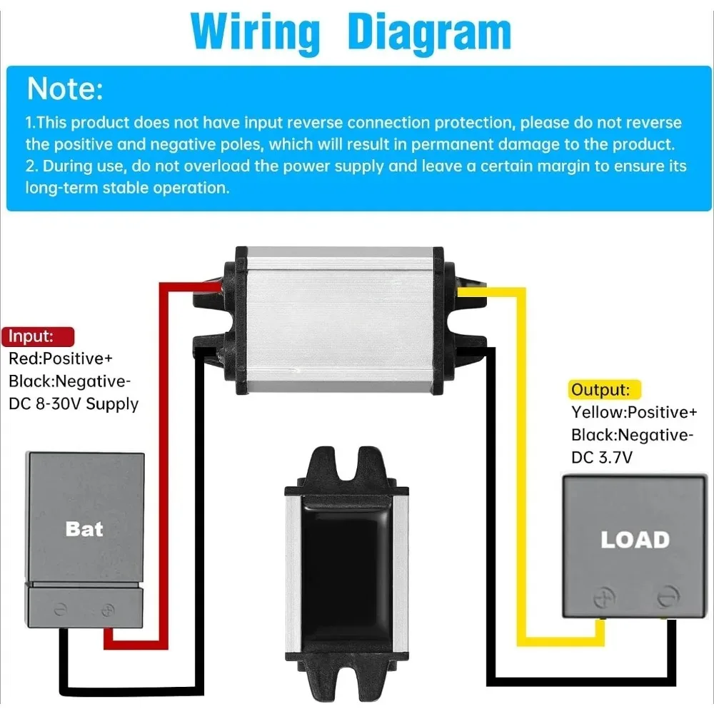 DC/DC 12V To 3.7V 3A Converter Voltage Regulator Power Supply Waterproof Module Step-Down Transformer Power Adapter For Car Bus