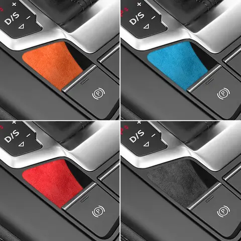 For Audi Sport A5 F5 2016+ A4 S4 S5 B9 2016+ Made of Alcantara Handbrake Button Trim Sticker Car Interior Tuning Accessories