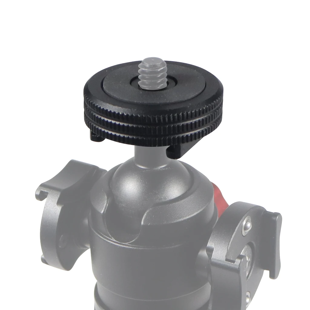 ホットコールドシューマウントアダプター 1/4インチ取り付けネジ付き DSLRカメラケージリグビデオフラッシュライトマイクブラケットスタンドホルダー用