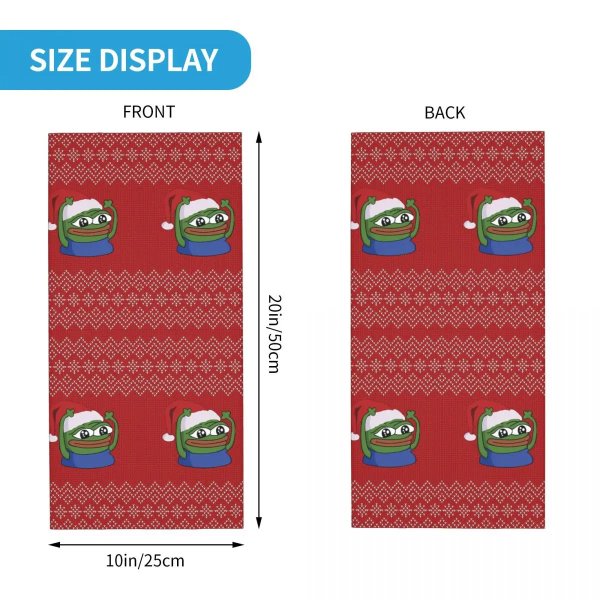 Christmas Thin Bandana Neck Gaiter Pepe The Frog Wrap Scarf Headband Neck Cover