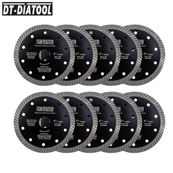 DT-DIATOOL disco de corte diamante 125 cortador de telha 5/10 pçs conjunto diâmetro 105/115/125mm turbo viu lâminas roda de corte para telha porcelana