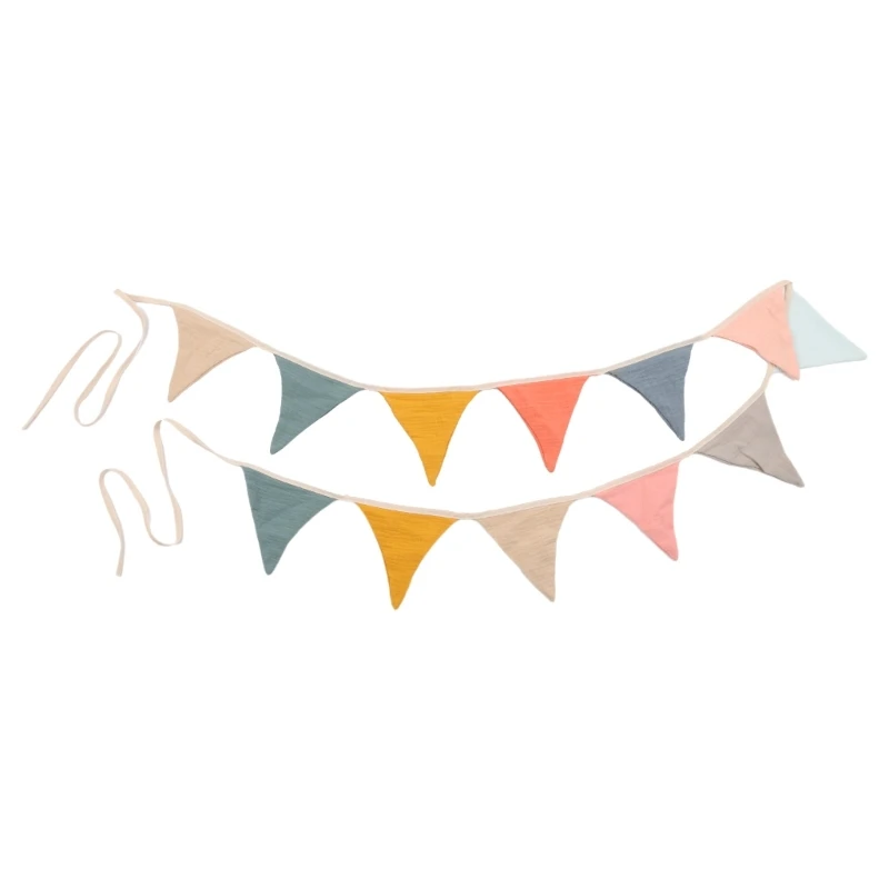 Katoenen Gors Banner Driehoek Vlaggen Baby Slinger Vlag Voor Baby Shower Party Decor Pasgeboren Fotografie Rekwisieten Opknoping Banner