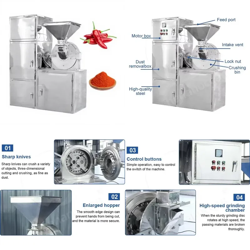 for OCEAN Industrial Chicken Powder Crusher Dry Pulverizer Grinding Machine Dry Fish Powder Grinder