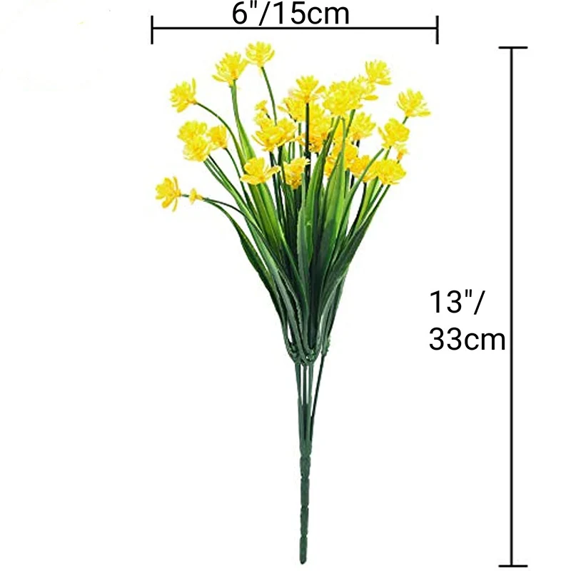 Gypsophila Artificial Flowers Outdoor Decoration UV Resistant No Fade Faux Plastic Plants Garden Porch for Window Kitchen Office