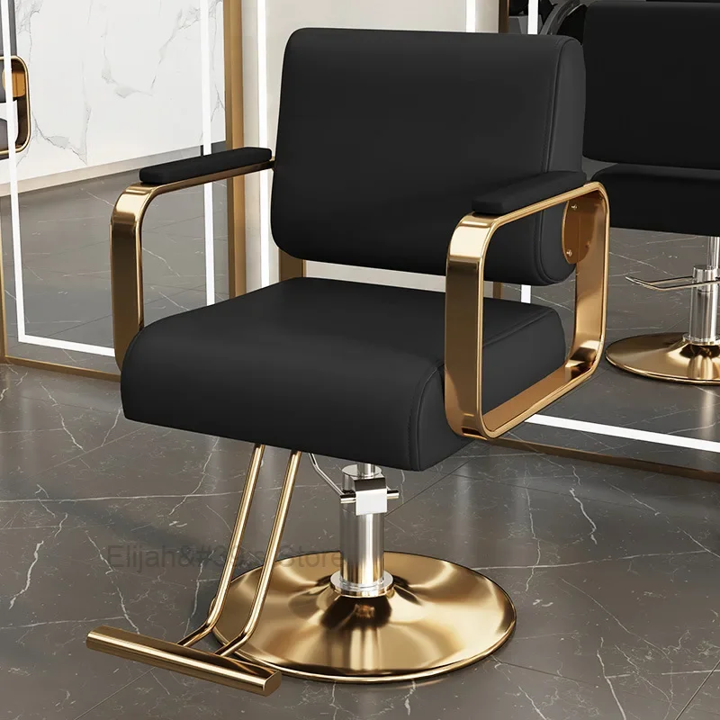 

Golden Aesthetic Barber Chair Swivel Luxury Rotating Pedicure Hairdressing Chairs Stylist Silla Estetica Barber Equipment MQ50BC