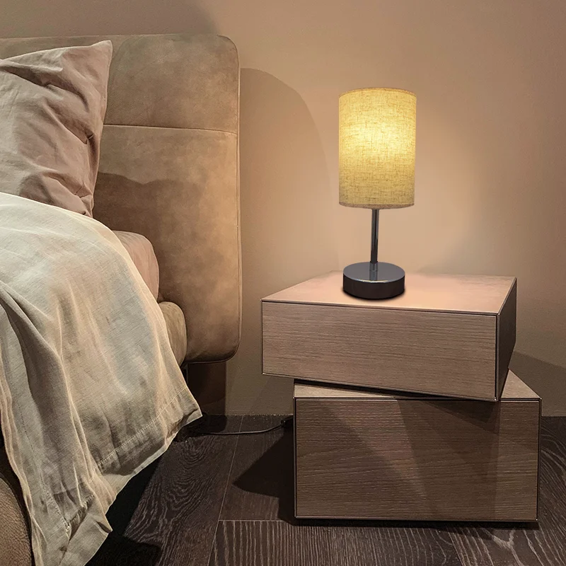 Factory Wholesale Bedroom Indoor Lighting Desk Led Lamp Touch Bedside Cylindrical Table Lamp view 2