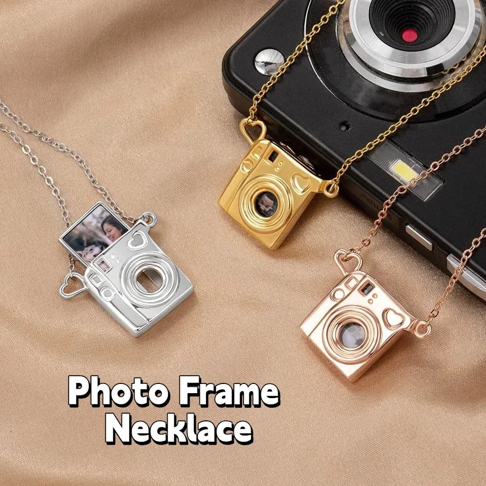 Trendy Stainless Steel Photo Frame Necklace DIY Retractable Photo Album Necklace Irregular Butterfly Couple Choker Chain Party