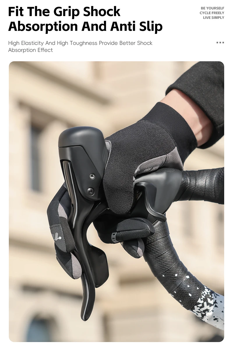 WEST BIKING Stoßfeste Vollfinger-Fahrradhandschuhe für Herren, SBR-Handflächenpolster, rutschfest, atmungsaktiv, Touchscreen-fähig, MTB, Rennrad, Sport-Handschuhe – Detail 8